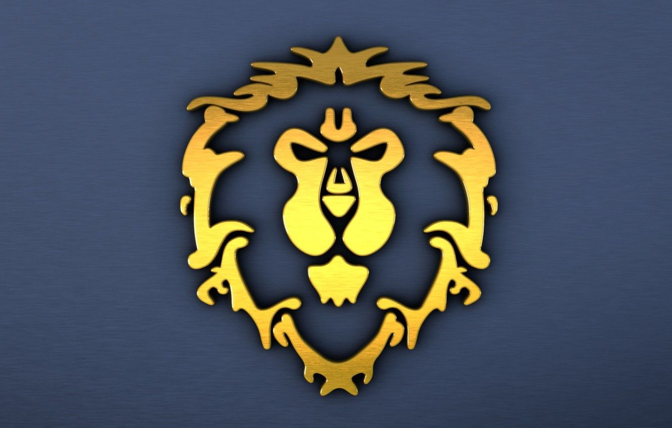 Simbolo Alleanza Warcraft leone dorato, 1332x850 HD, Desktop