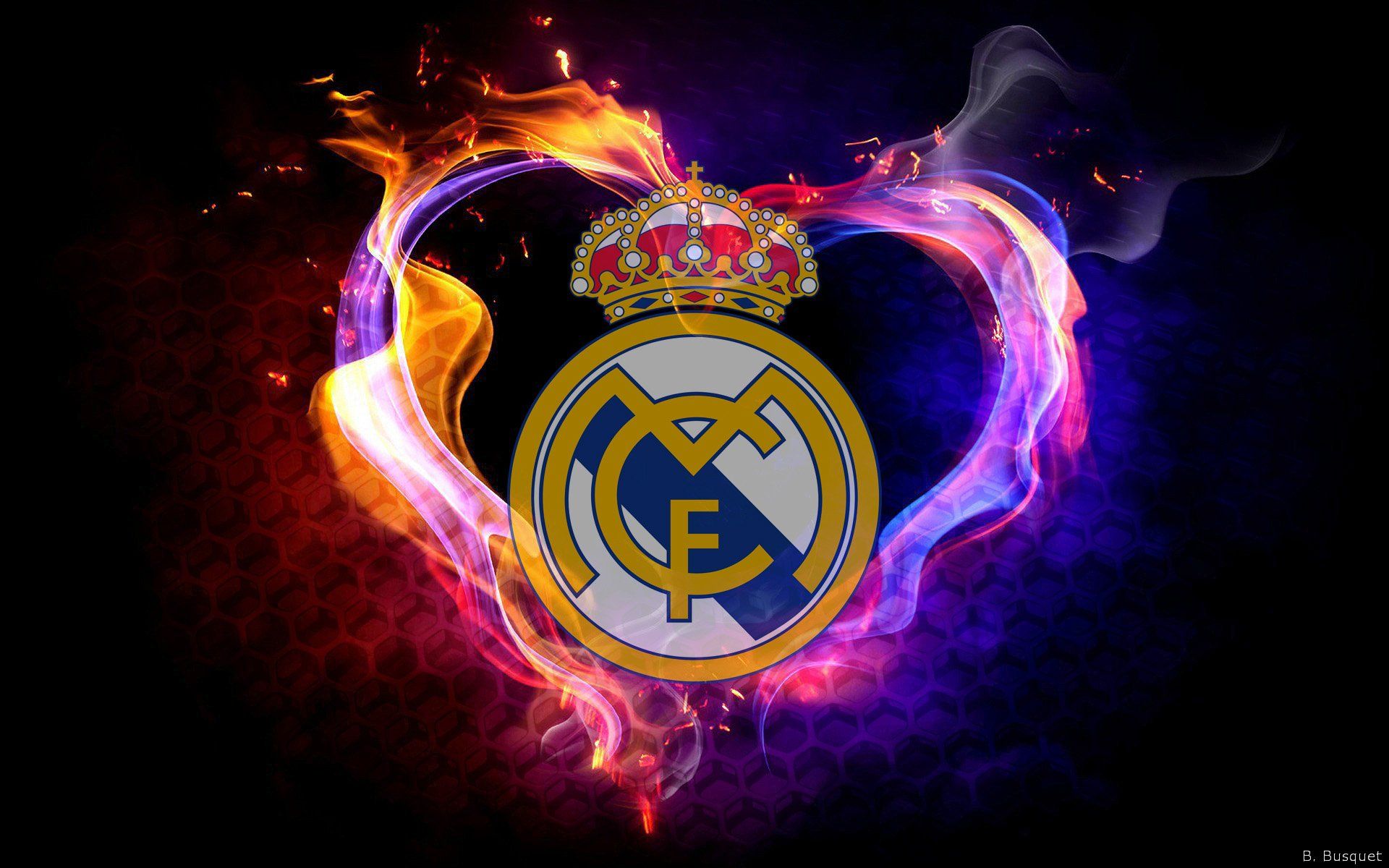 Stemma Real Madrid fiamme colorate, 1920x1200 Full HD+ WUXGA, Laptop