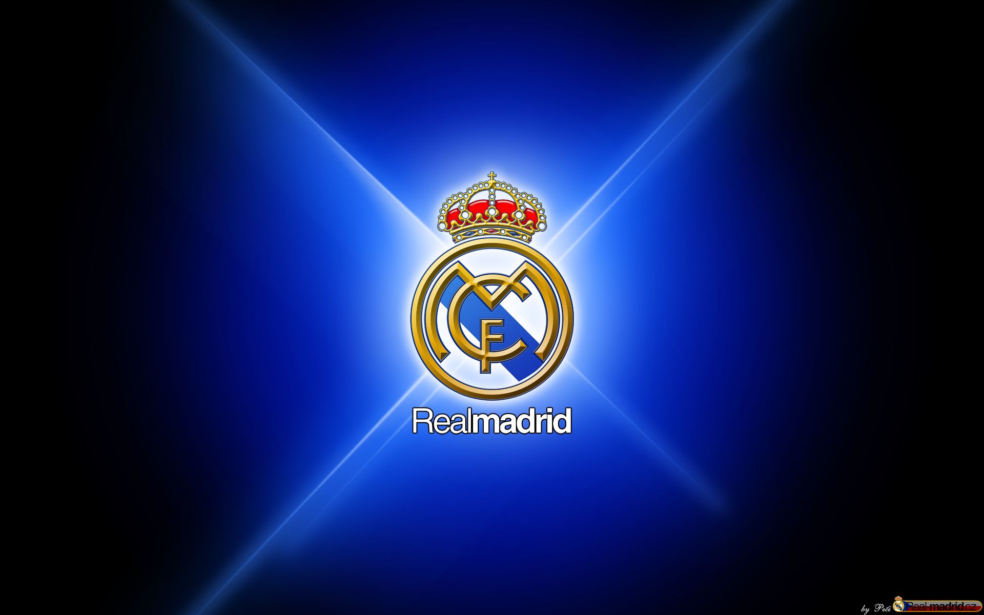 Logo Real Madrid sfondo blu, 1920x1200 WUXGA, Desktop