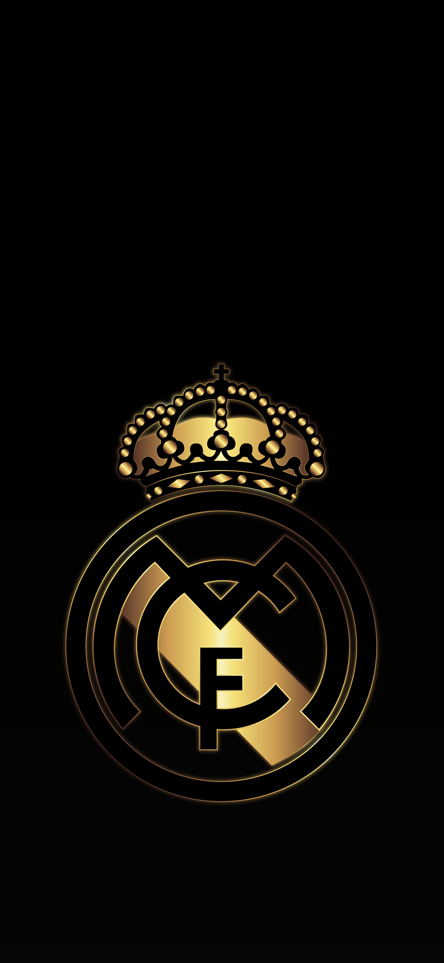 Stemma Real Madrid oro nero, Liga spagnola, 1440x3120 Full HD Verticale, Smartphone