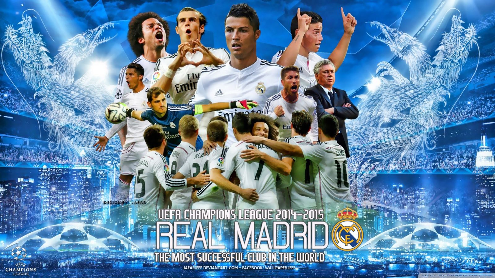 Real Madrid squadra Champions League, 1600x900 HD Ready, PC