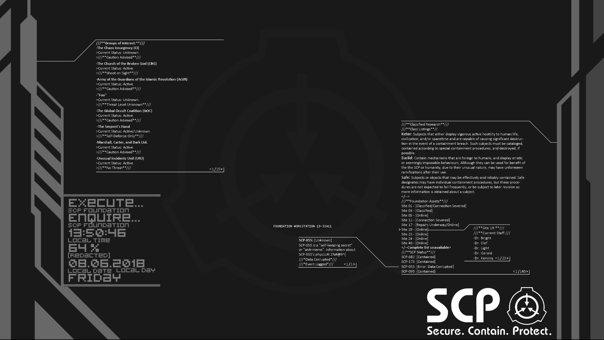 Logo SCP Foundation desktop, 1920x1080 1080p, Laptop