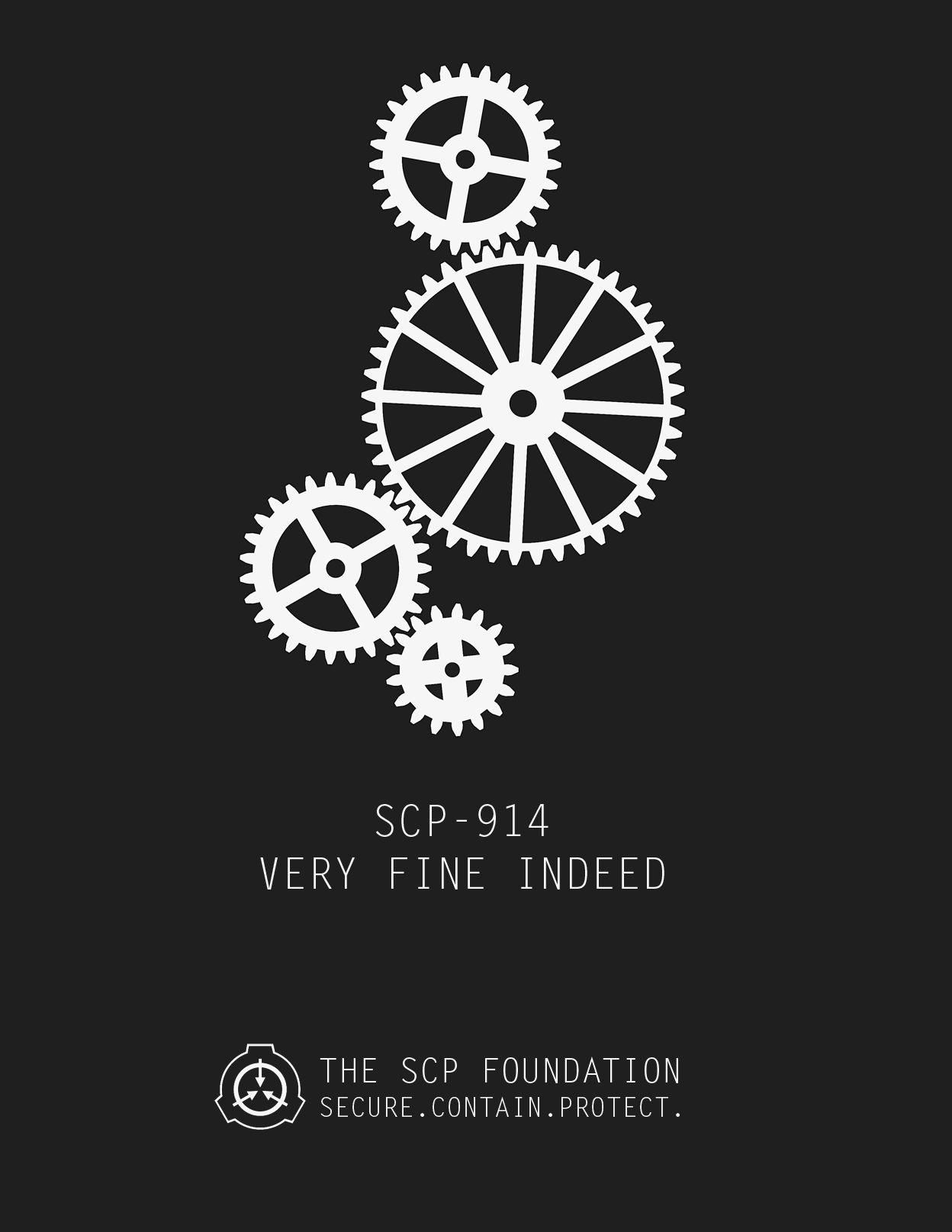 Logo SCP-914 ingranaggi bianchi, 1248x1615 Verticale, Telefono
