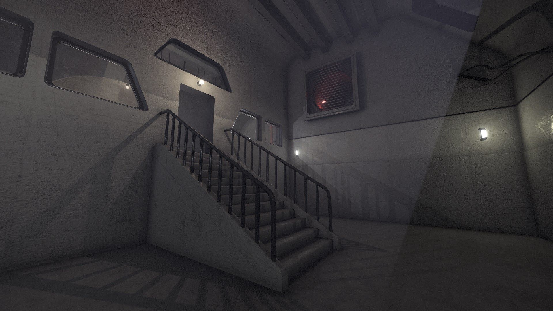 Corridoio scala scuro SCP, 1920x1080 1080p, Desktop