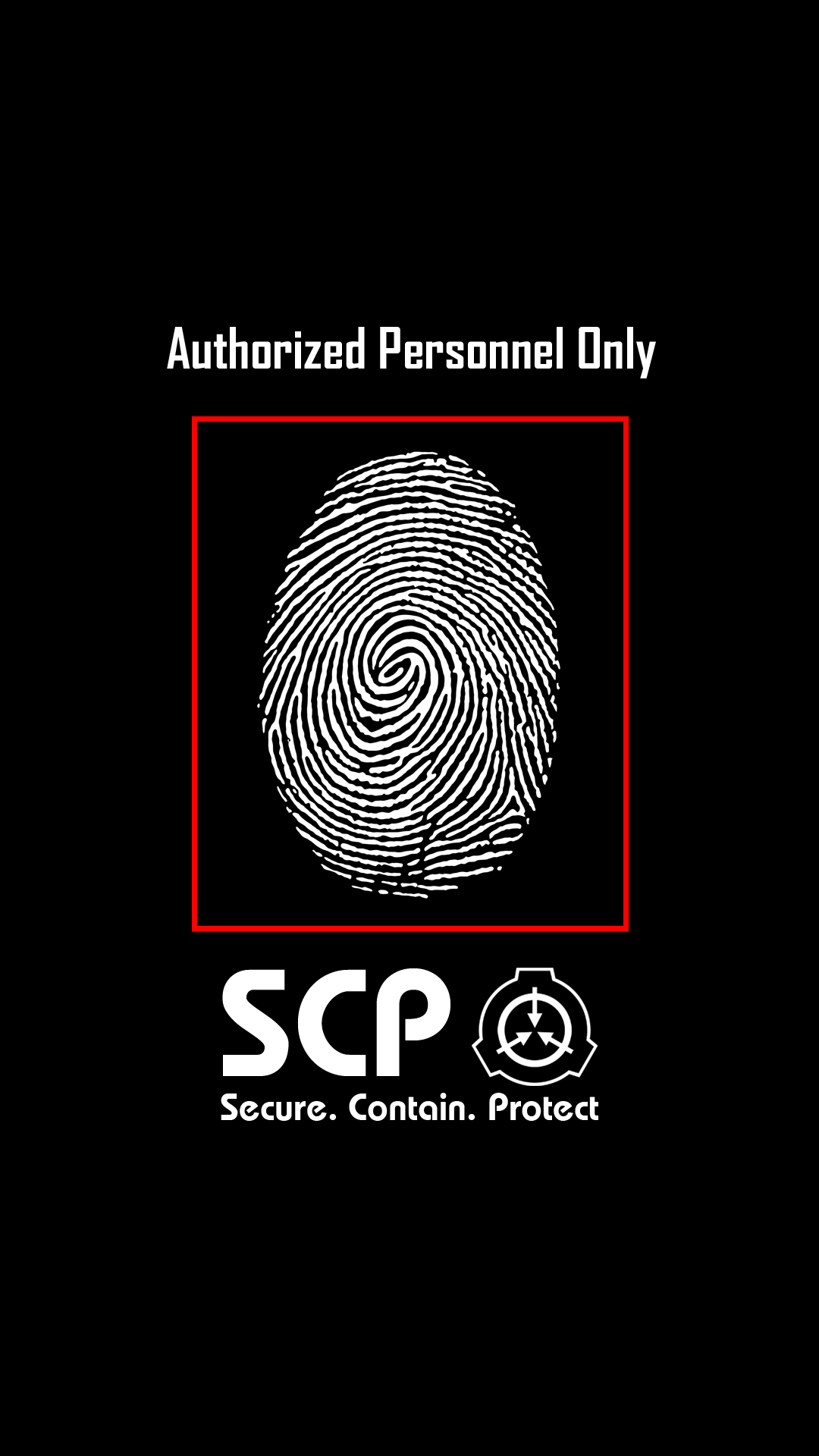Logo SCP Foundation impronta, 1080x1920 Verticale, Telefono