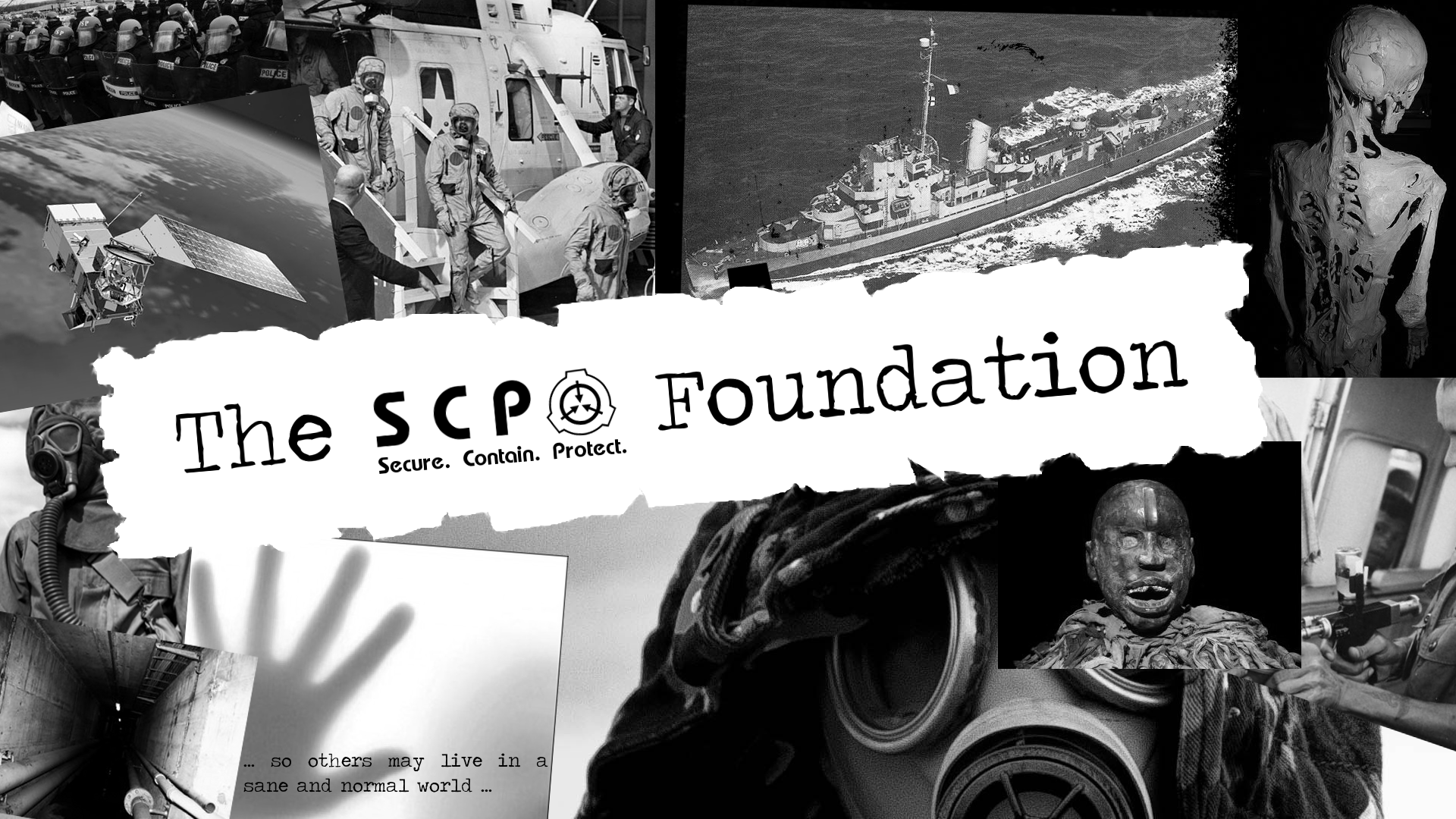Logo SCP Foundation collage, 1920x1080 Full HD, PC