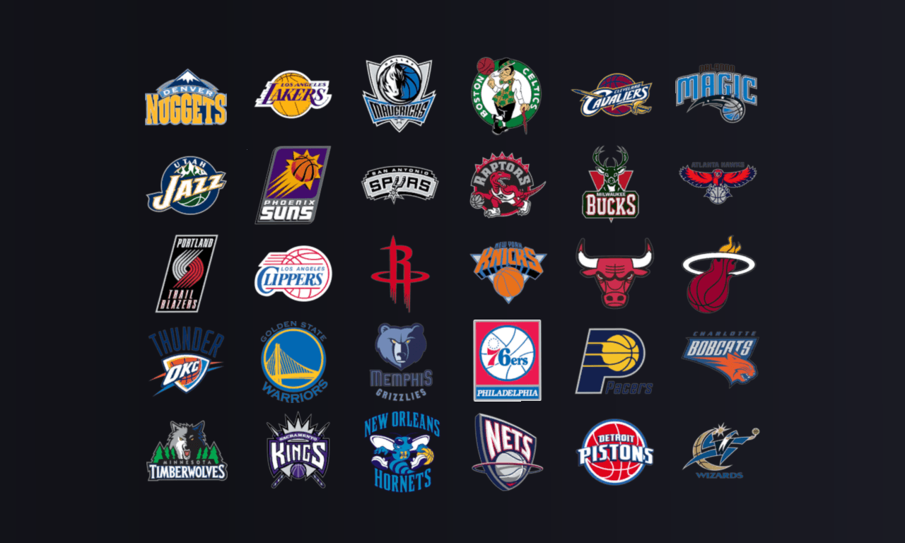 Loghi squadre NBA collage, 2000x1200 2K, Desktop