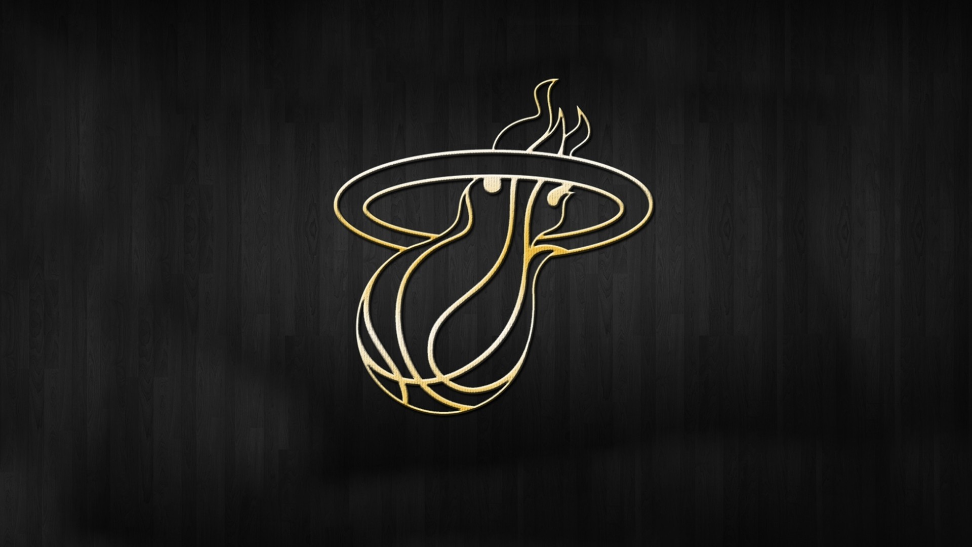 Logo Miami Heat dorato, NBA, 1920x1080 Full HD, PC