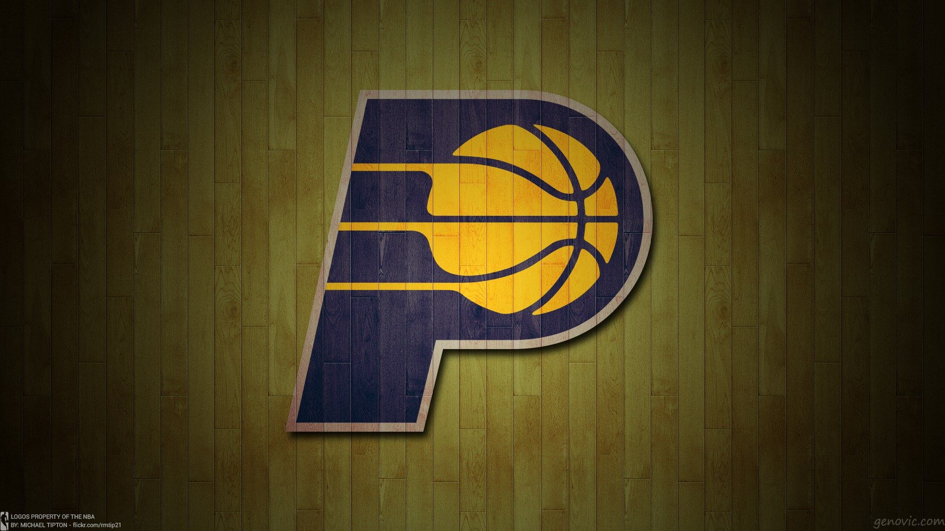Logo Indiana Pacers su legno, 1920x1080 Full HD, Laptop