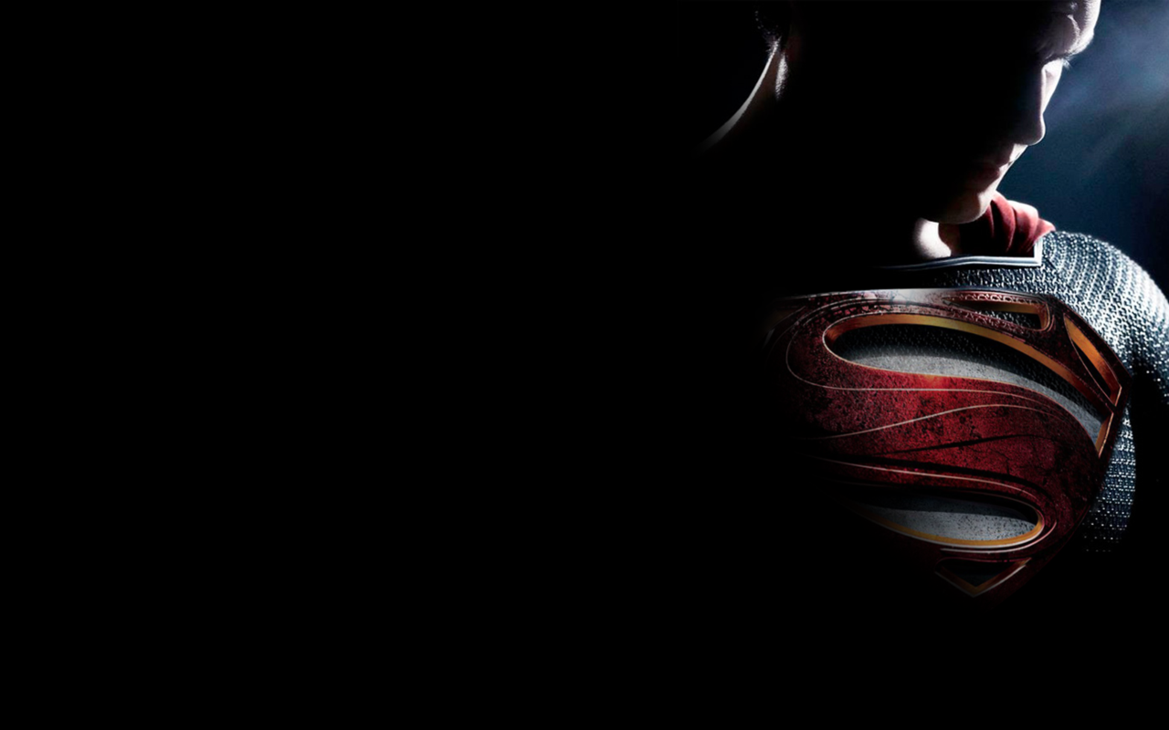 Logo Superman su costume scuro, 1280x800 HD, PC Desktop