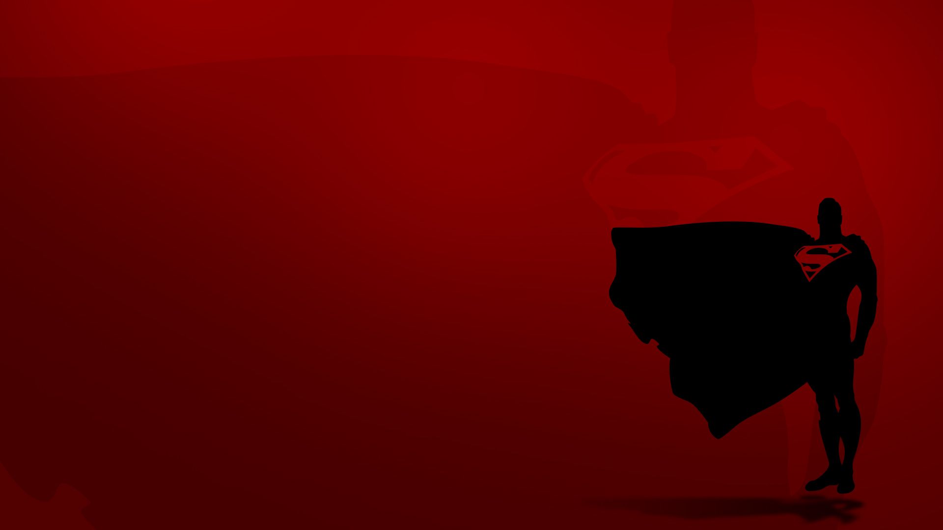Silhouette Superman su sfondo rosso, 1920x1080 1080p, Desktop