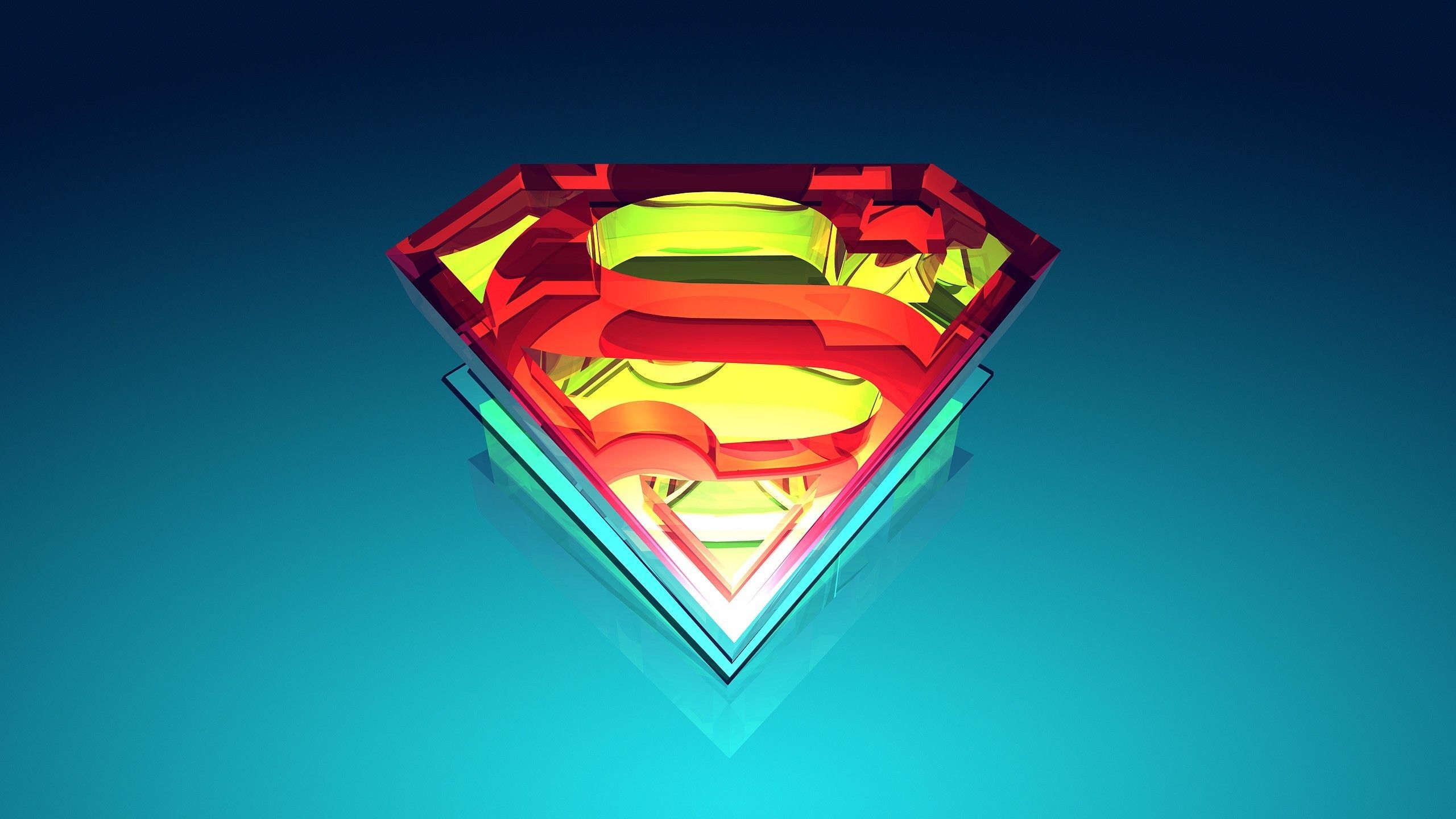 Logo Superman 3D colorato, 2560x1440 QHD, PC