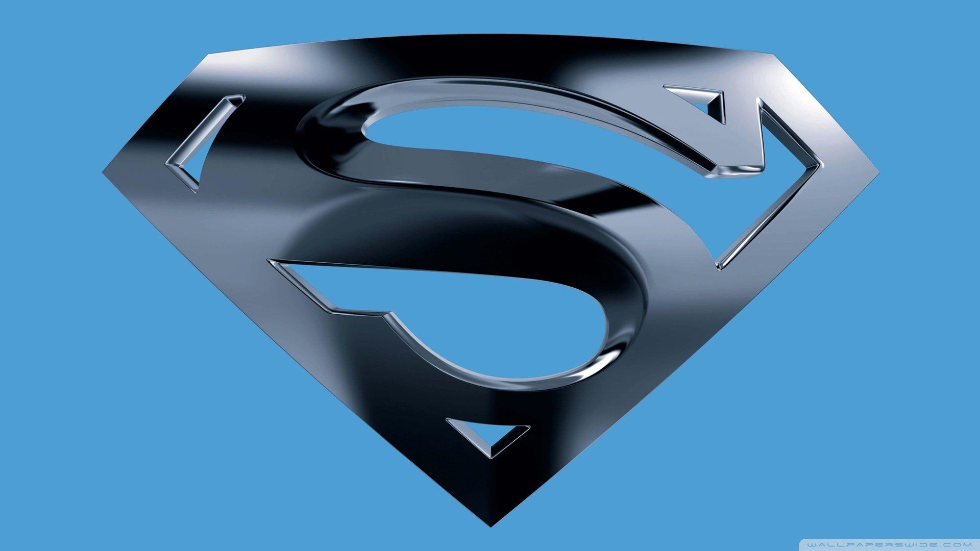 Logo Superman metallico grigio, 1920x1080 Full HD, PC Desktop