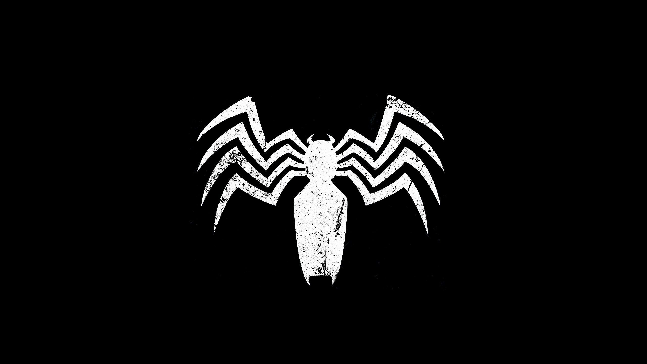Logo Venom ragno bianco, simbionte, 2560x1440 2K QHD, PC