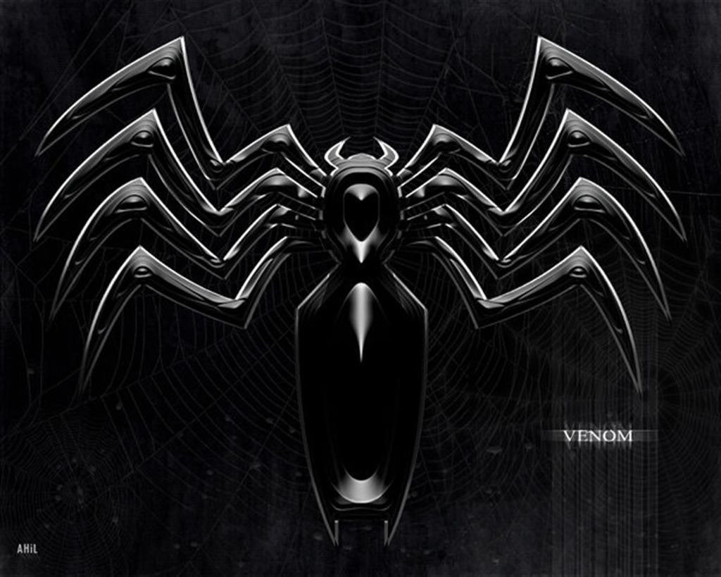 Logo ragno Venom nero, 1024x819 HD, Desktop
