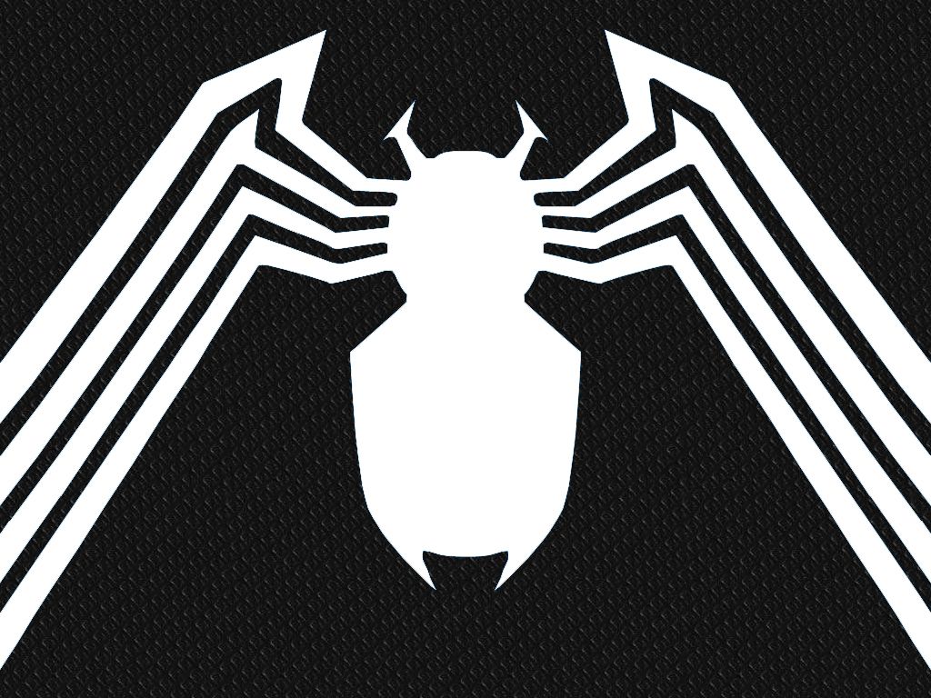 Logo ragno Venom bianco nero, 1024x768 HD, PC