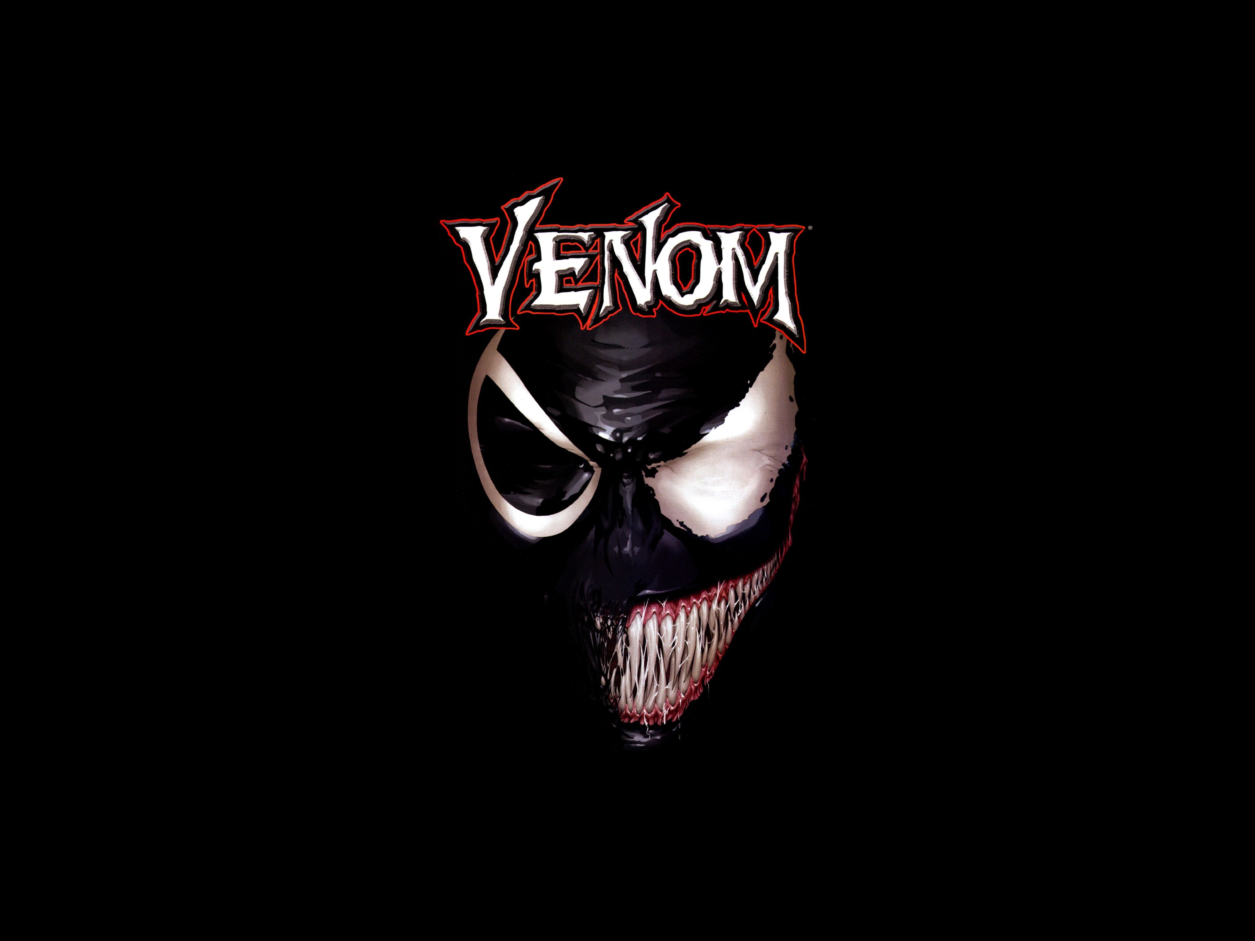 Logo Venom su sfondo nero, 4000x3000 Ultra HD, Monitor 4K