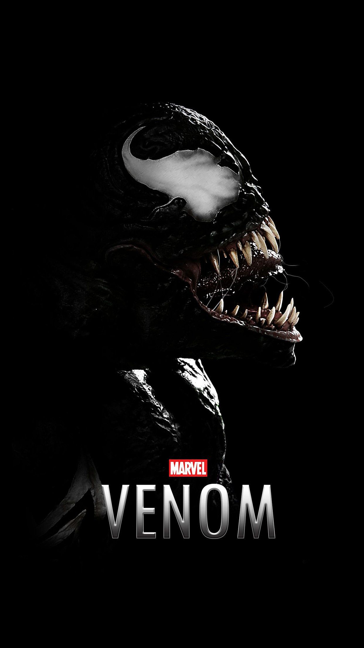 Venom Marvel logo scuro, supereroi, 1242x2208 Verticale, Telefono