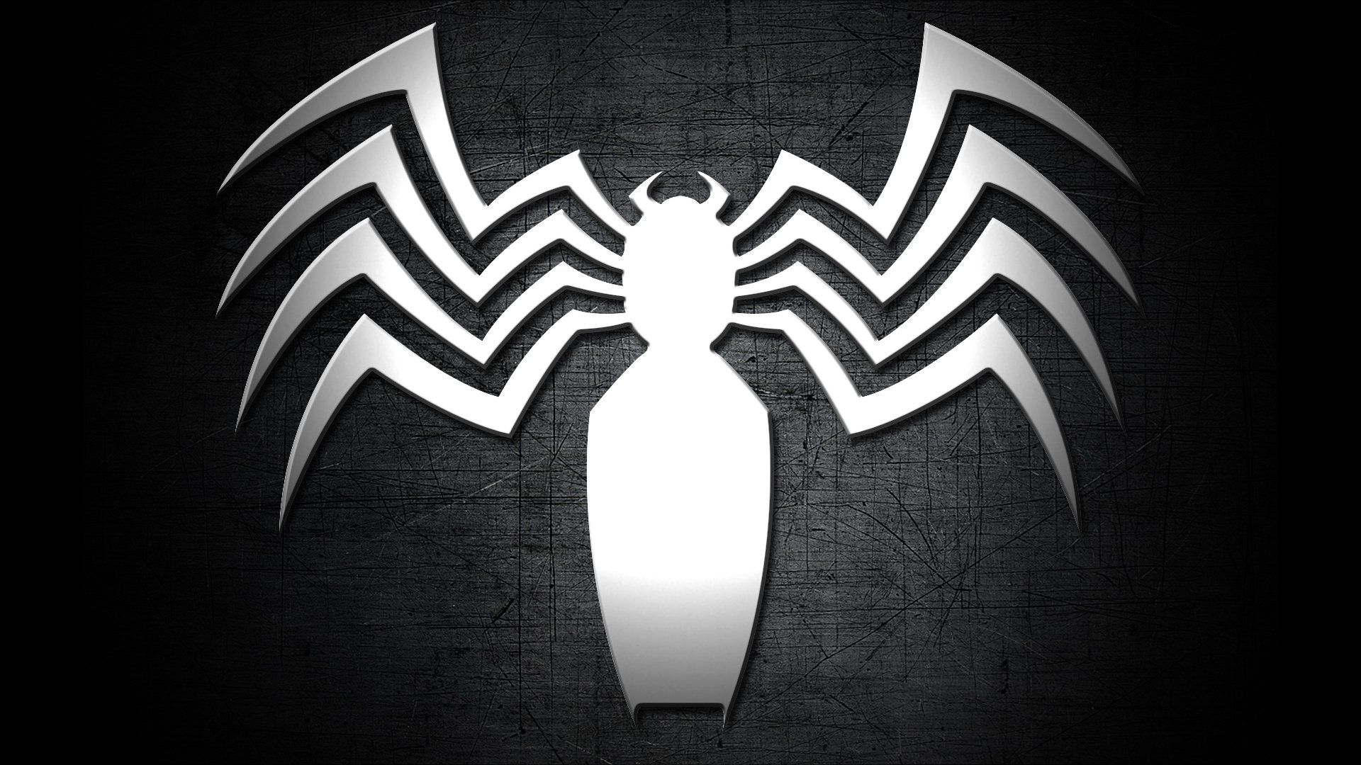 Logo ragno Venom bianco, 1920x1080 1080p, PC