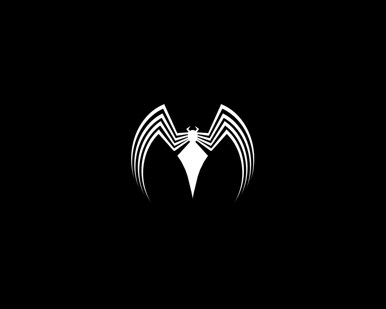 Logo Venom bianco nero, simbionte, 1280x1024 720p, Laptop