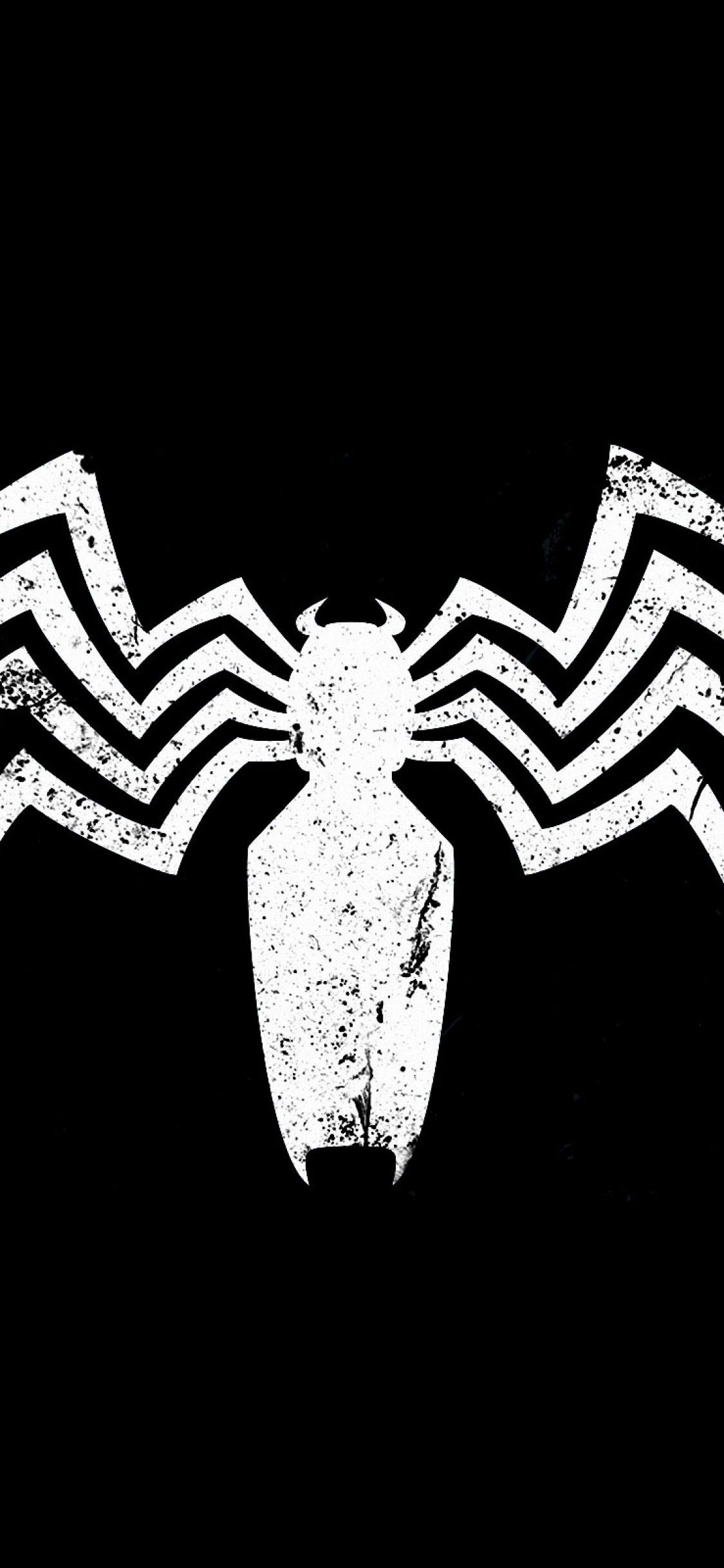 Logo ragno Venom bianco nero, 1125x2436 Verticale, Mobile