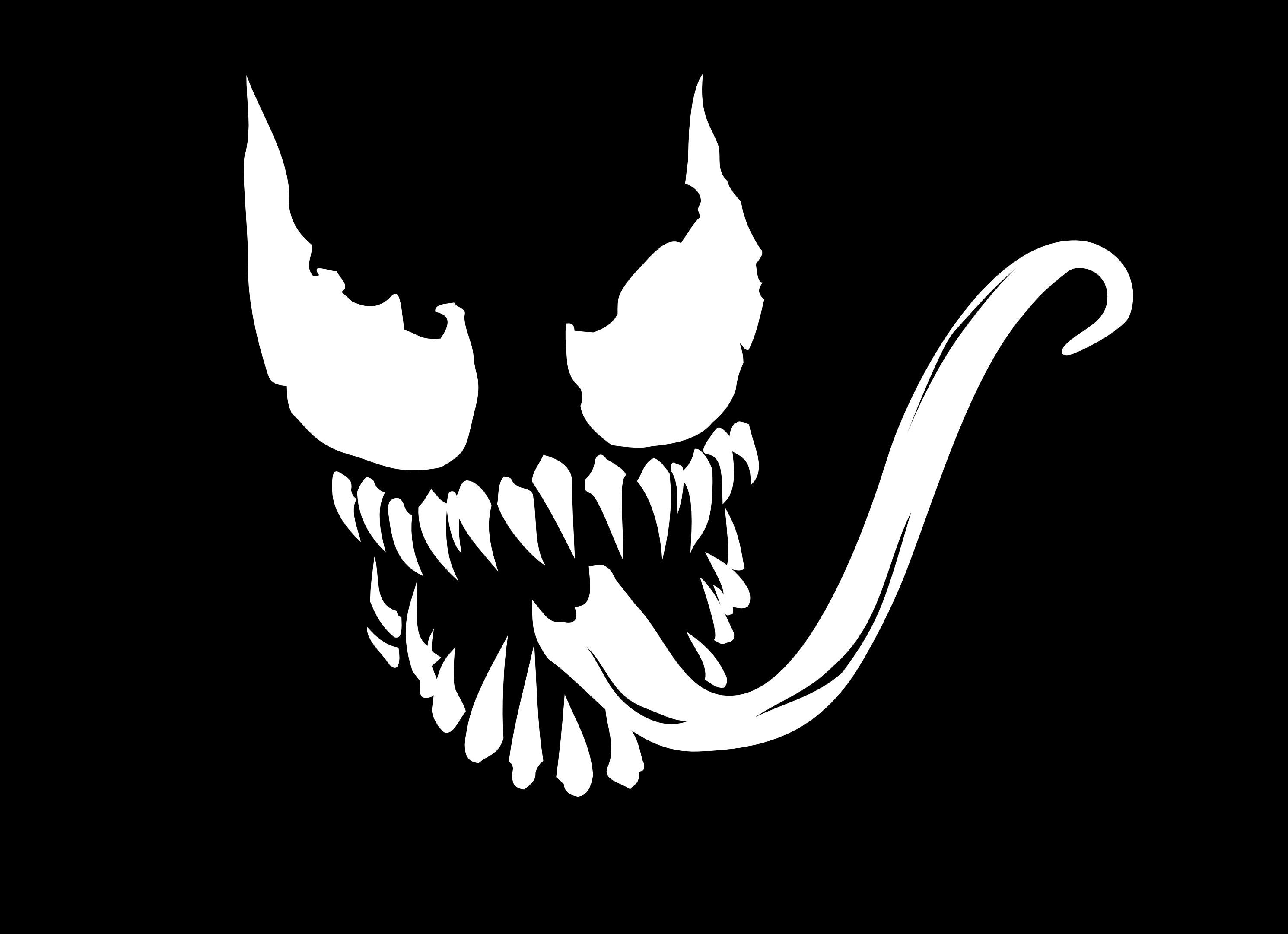 Logo Venom bianco su nero, 2981x2162 WQXGA, Laptop