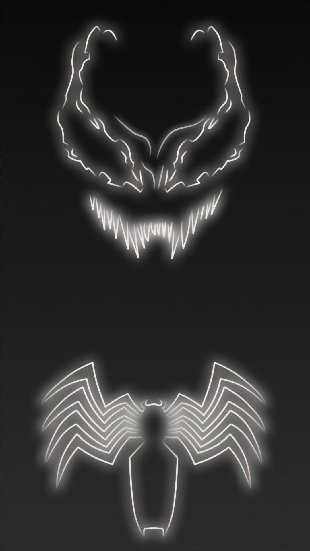 Logo Venom bianco luminoso, 1080x1920 Verticale, Mobile