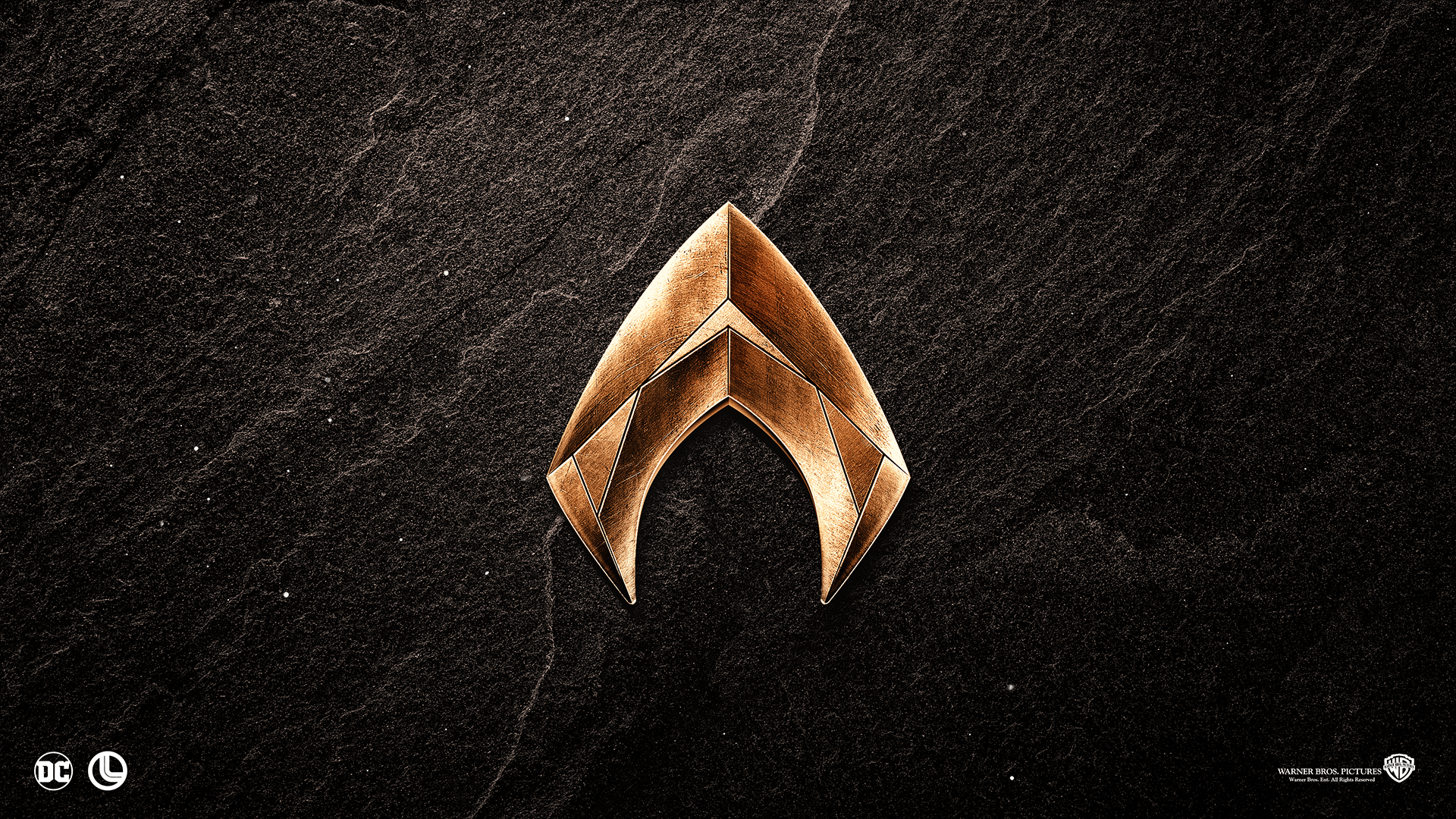 Logo Aquaman dorato, 1920x1080 Full HD, Desktop