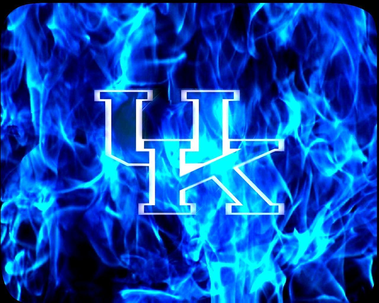 Logo UK Kentucky fiamme blu, 1280x1024 HD, Desktop