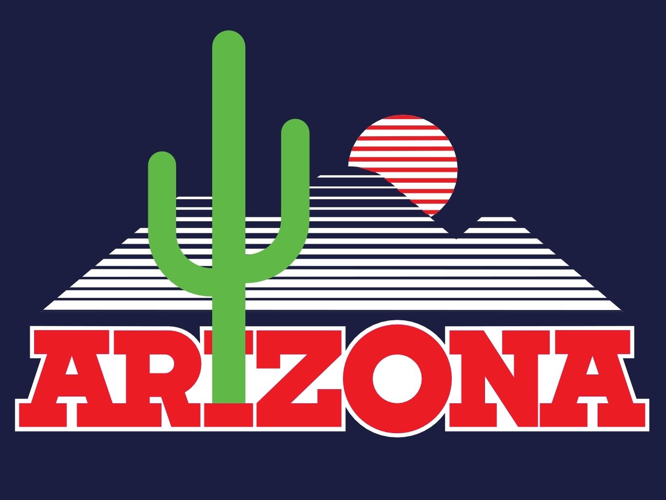 Logo Arizona con cactus, 1365x1024 HD, Desktop