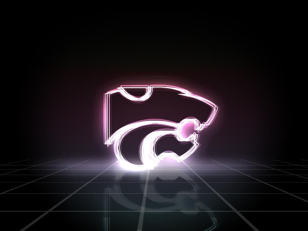 Logo Kansas State Wildcats neon, 1024x768 HD, Desktop
