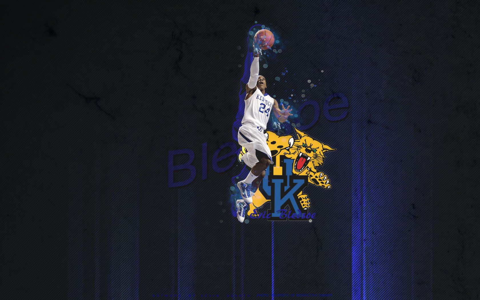 Giocatore basket logo Kentucky Wildcats, 1680x1050 HD, Desktop