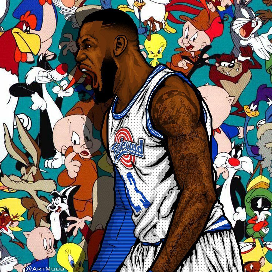 LeBron James Tune Squad basket, NBA, 1080x1080 HD, Desktop