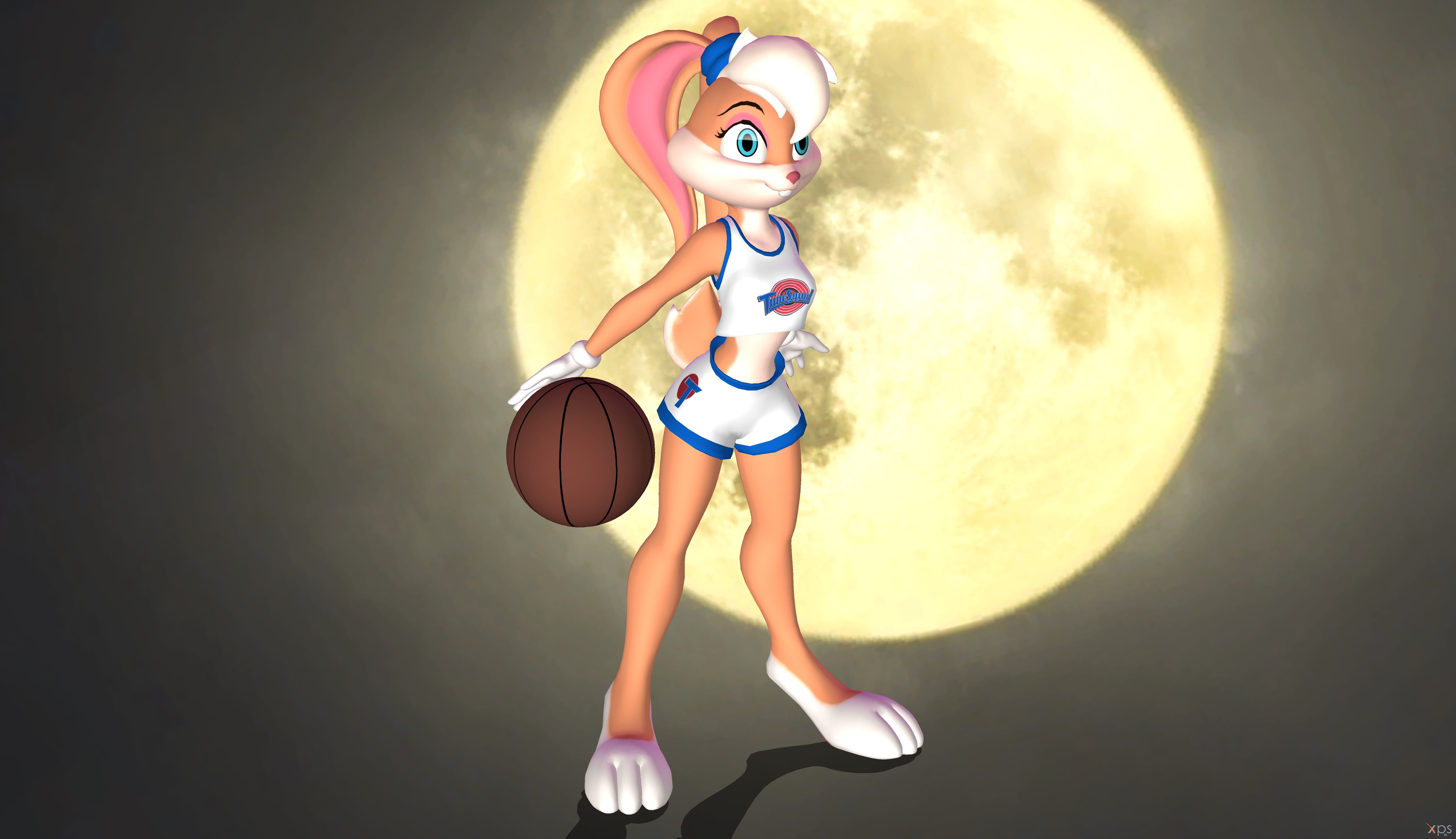Lola Bunny basket luna piena, 6400x3685 UHD, Monitor 4K
