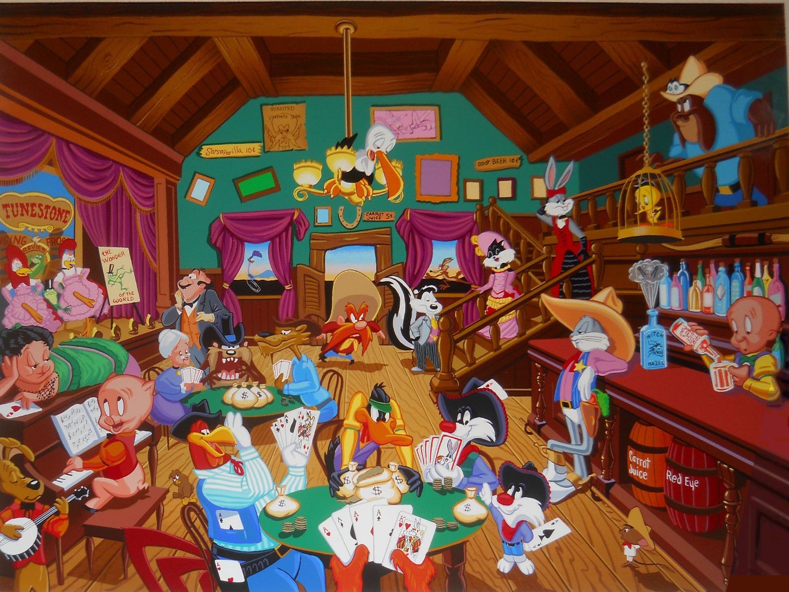 Looney Tunes saloon personaggi, 1600x1200 HD Ready, Monitor Gaming