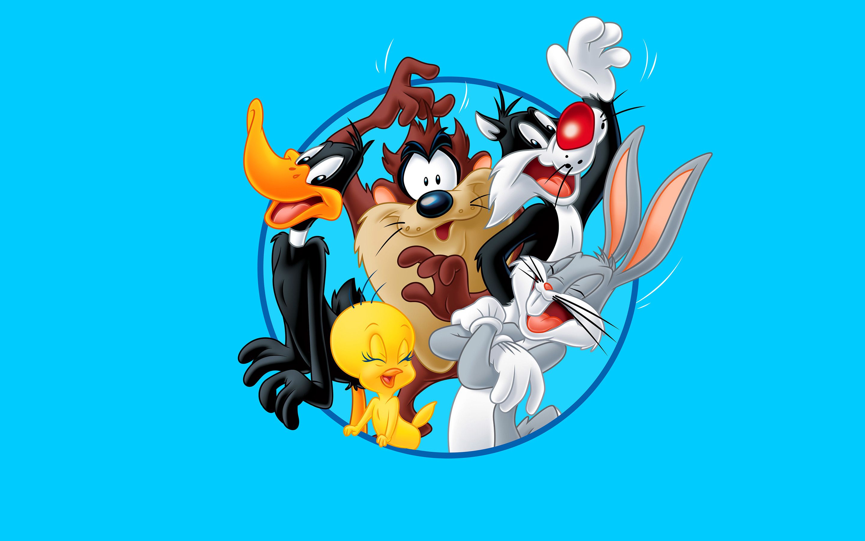 Personaggi Looney Tunes sfondo blu, 2880x1800 2K, Monitor Gaming