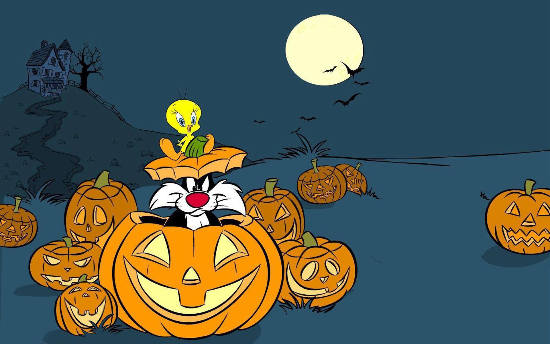 Titti e Silvestro Halloween zucche, 1920x1200 Full HD+ WUXGA, PC