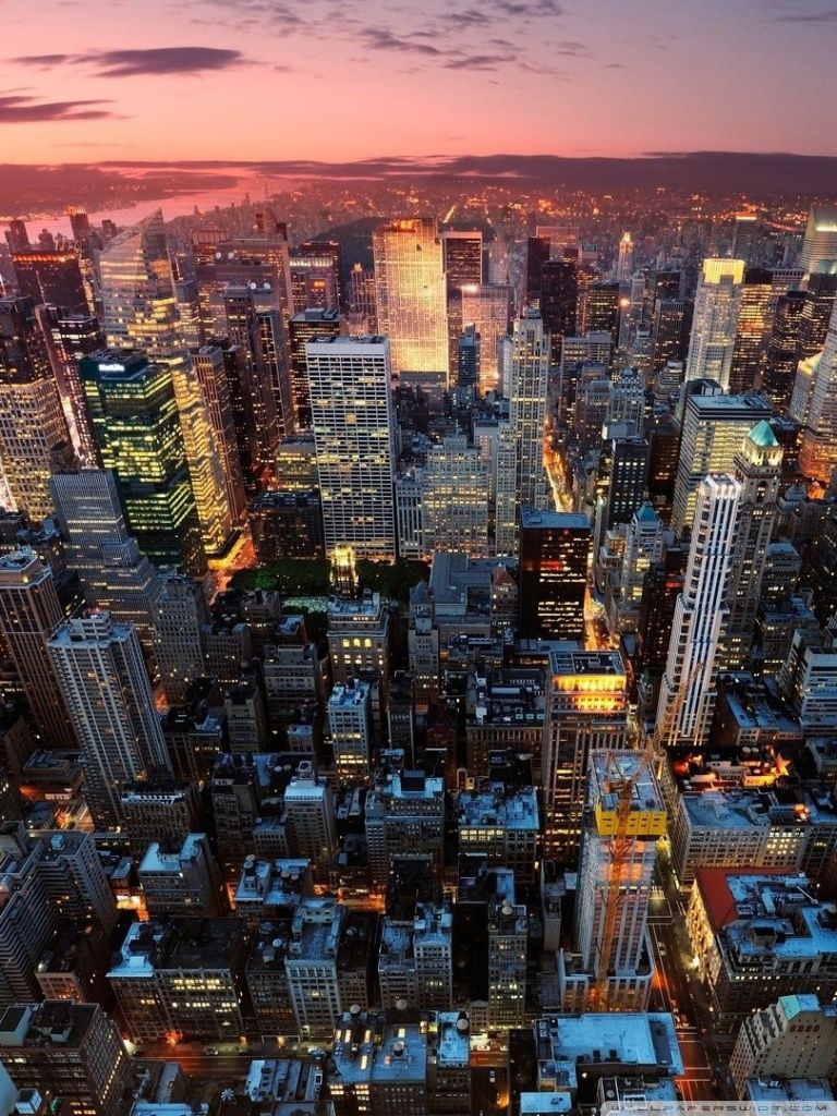 Skyline città al tramonto, 1920x1080 Full HD, Laptop