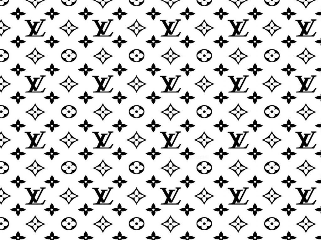 Pattern monogramma Louis Vuitton bianco nero, 1024x768 HD, Desktop