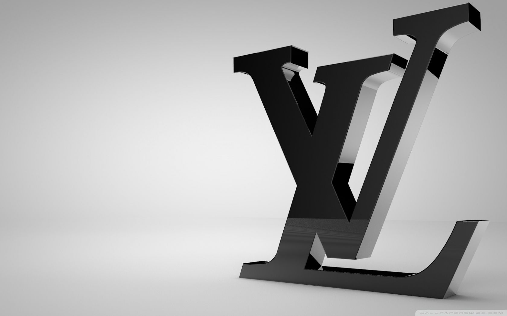 Logo Louis Vuitton nero 3D, moda di lusso, 1680x1050 HD, Desktop