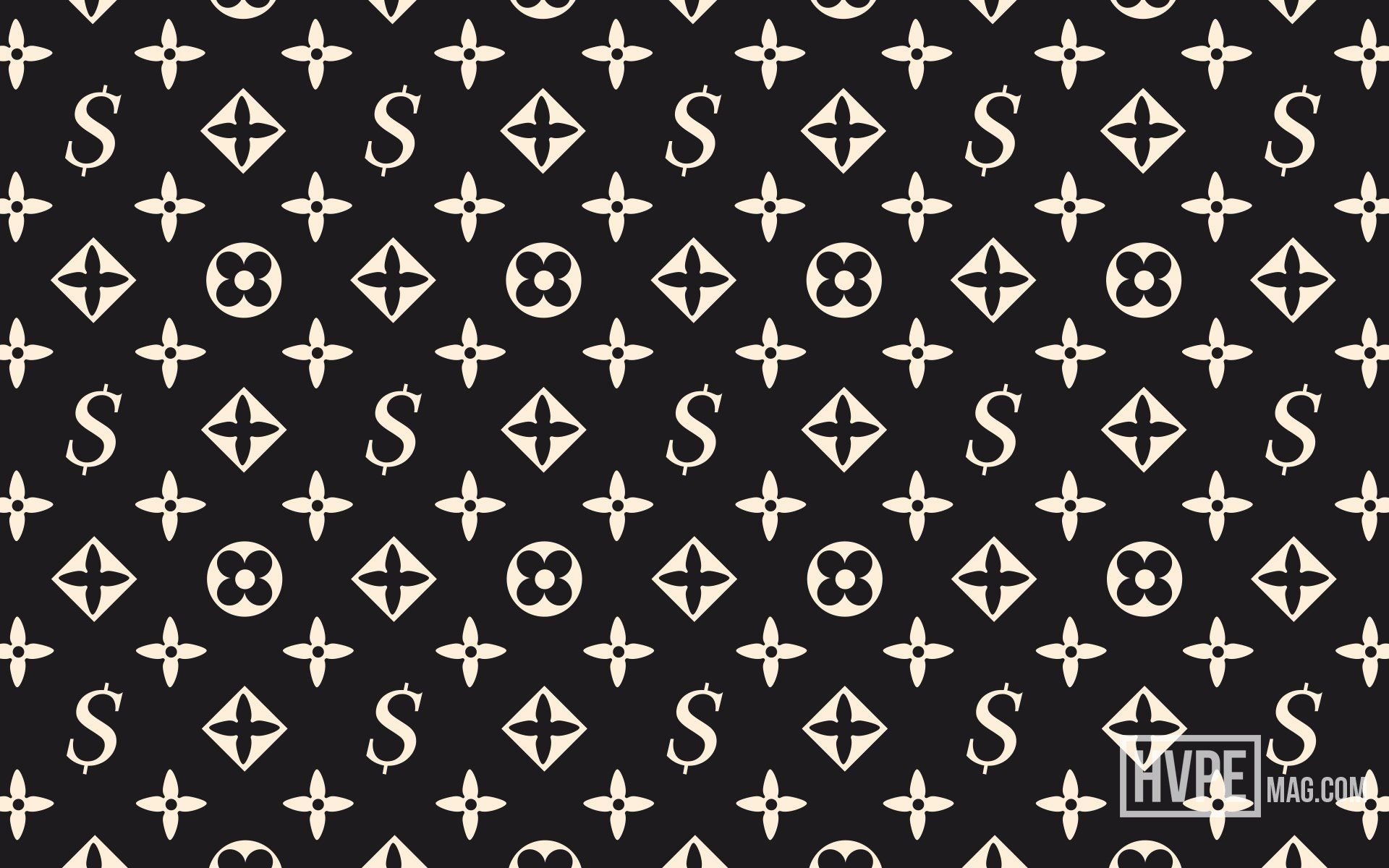 Pattern monogramma Louis Vuitton nero-bianco, 1920x1200 Full HD+, PC