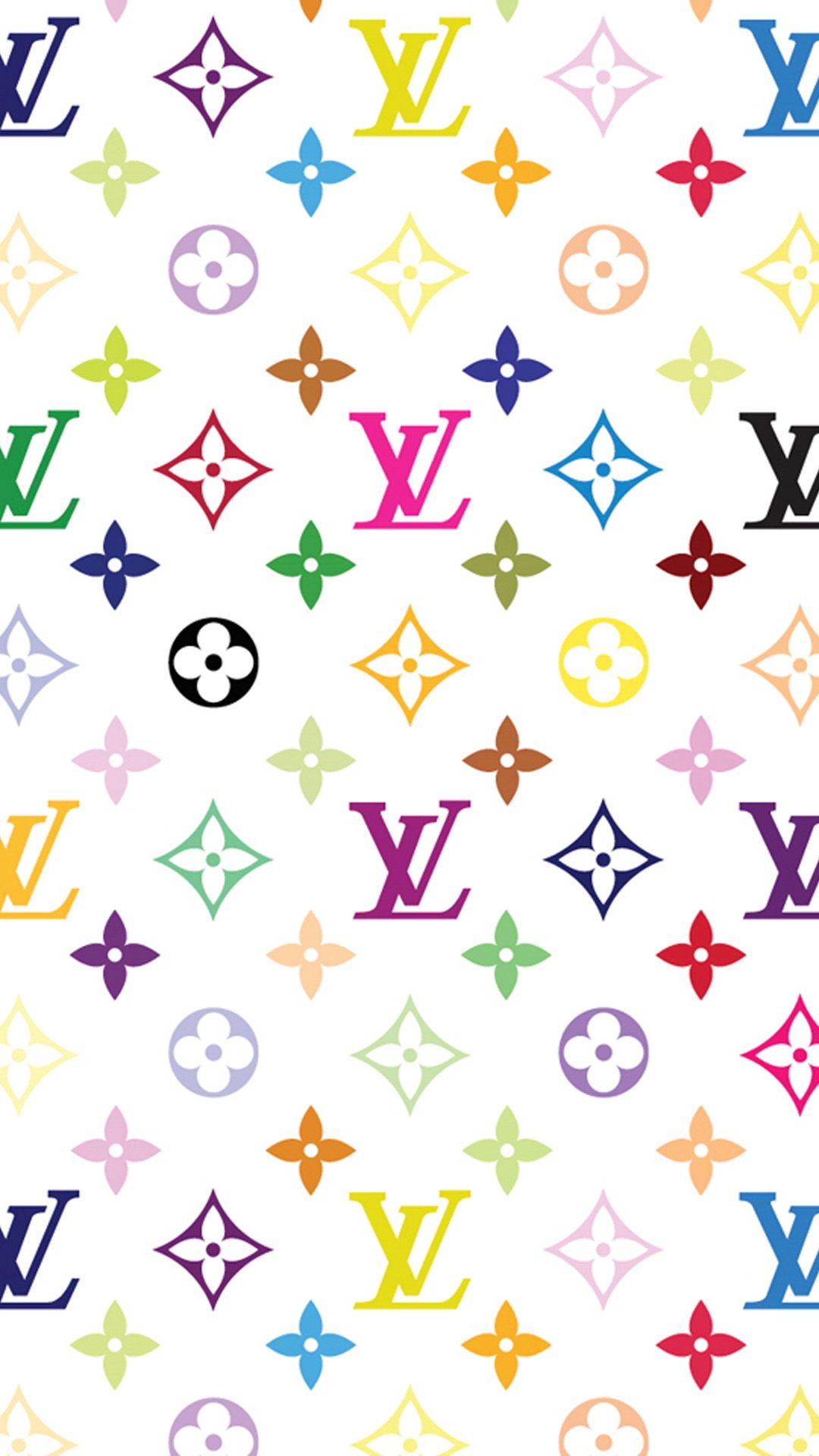 Louis Vuitton monogram colorato bianco, francese, 1080x1920 Full HD Verticale, iPhone Plus