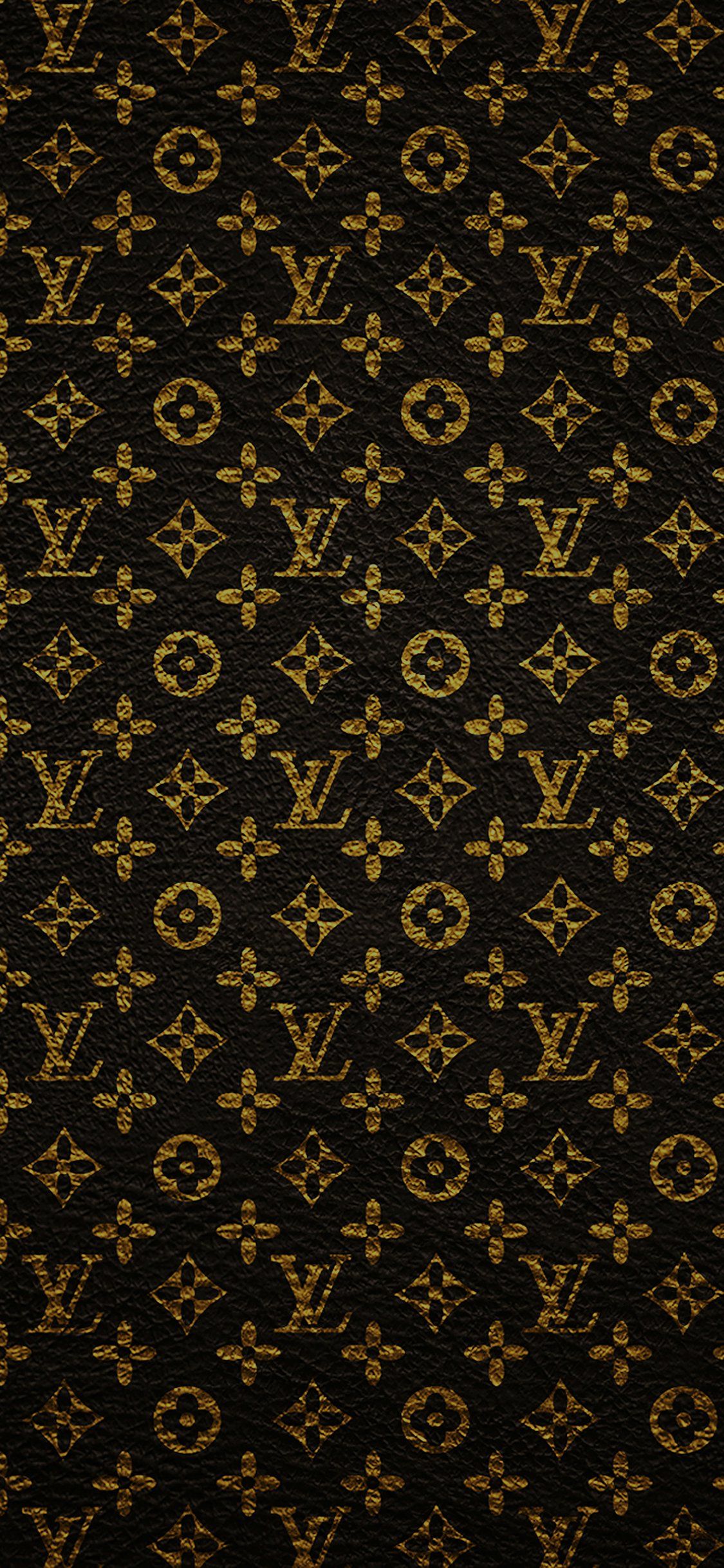 Louis Vuitton pattern marrone oro, 1125x2436 Verticale, iPhone Plus
