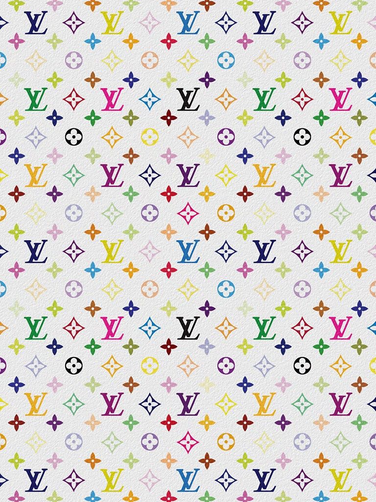 Louis Vuitton monogram multicolor bianco, moda di lusso, 768x1024 Verticale, iPhone Pro