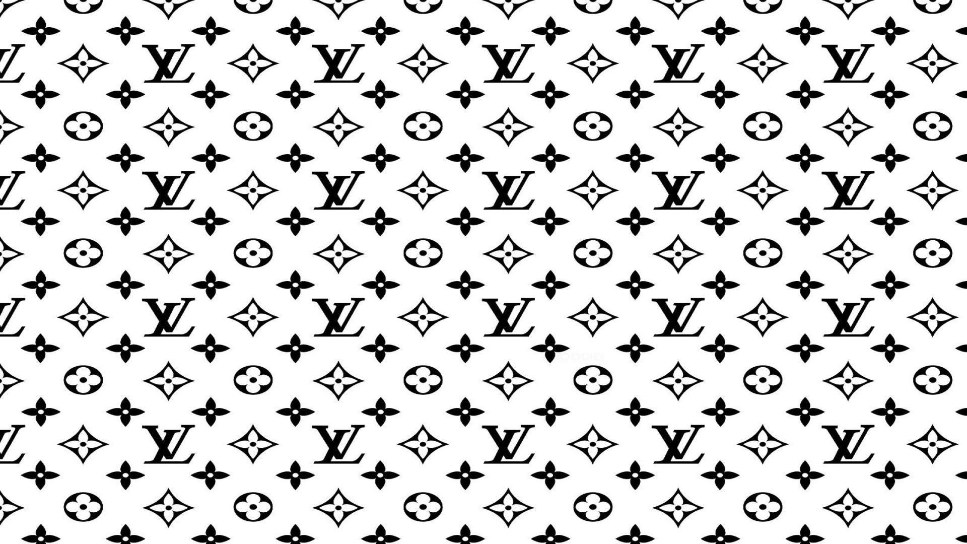 Pattern logo Louis Vuitton bianco, 1920x1080 Full HD, PC Desktop
