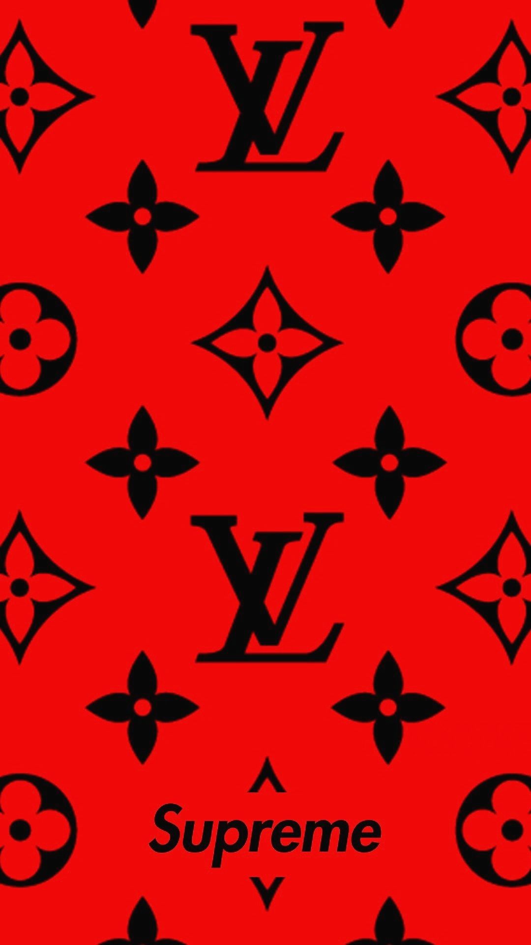 Louis Vuitton Supreme pattern rosso, New York, 1080x1920 Verticale, iPhone Plus