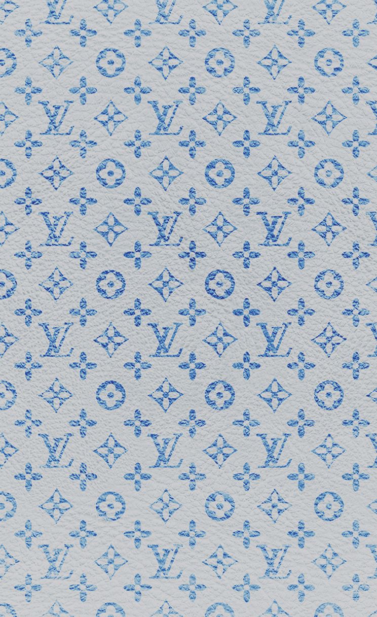 Louis Vuitton monogram pattern blu, 744x1216 Full HD Verticale, iPhone Pro Max