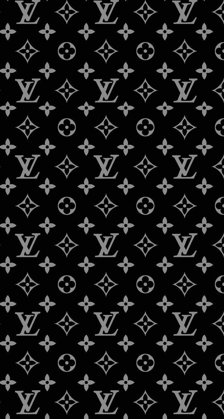 Pattern monogramma Louis Vuitton nero, 744x1392 Verticale, Mobile