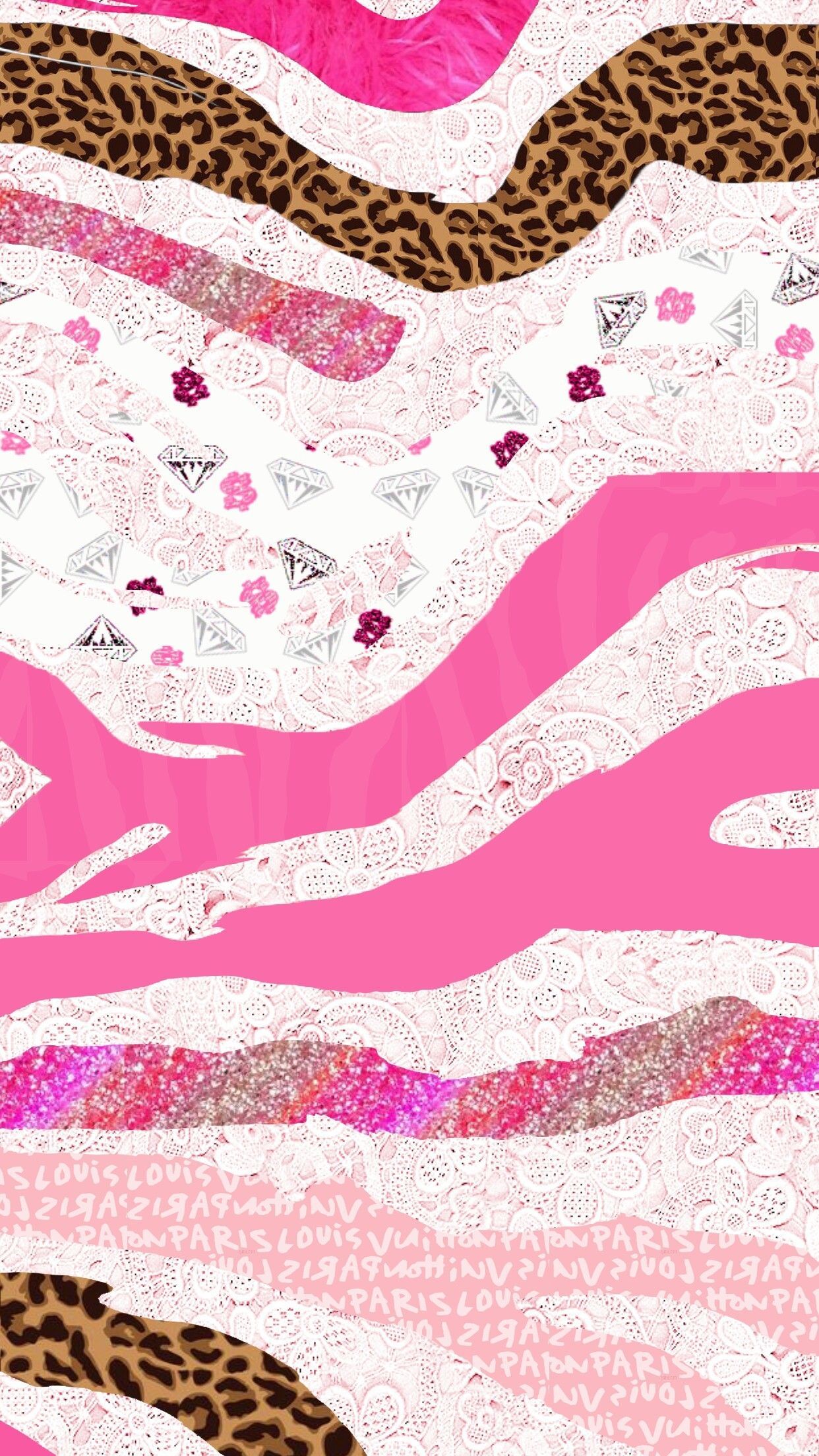 Monogramma Louis Vuitton rosa, 640x1280 Verticale, Telefono