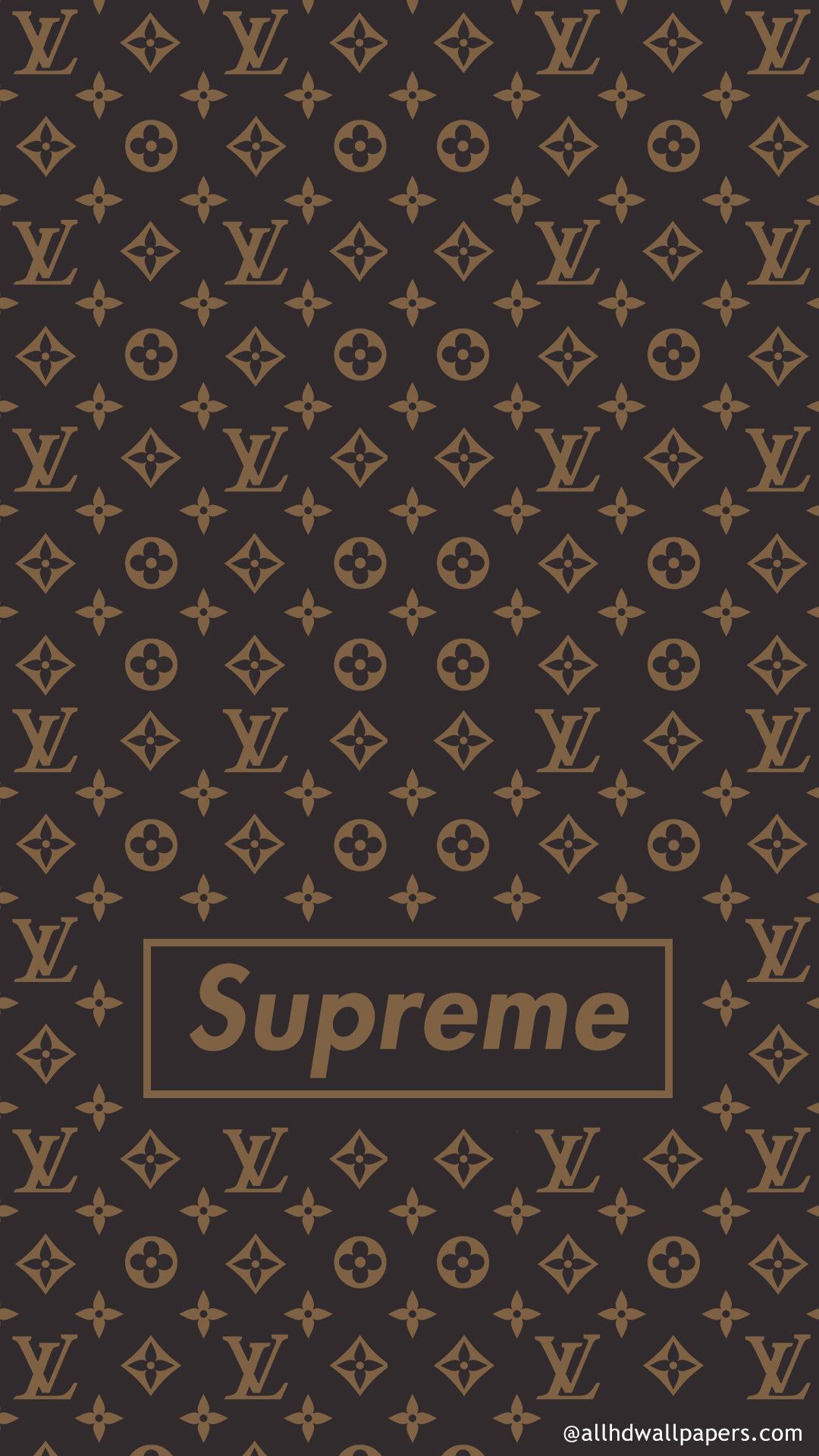 Logo Supreme su pattern Louis Vuitton, francese, 1080x1920 Verticale, iPhone Pro
